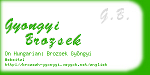 gyongyi brozsek business card