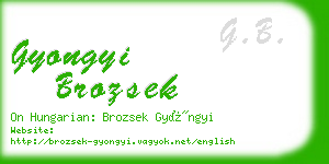 gyongyi brozsek business card